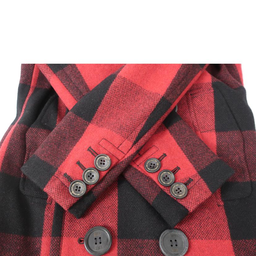 TMT ティー・エム・ティー/バッファロー チェック ペア コート Pコート BAFFALO CHECK PEA COAT red/TJK-F1708//Aランク/65