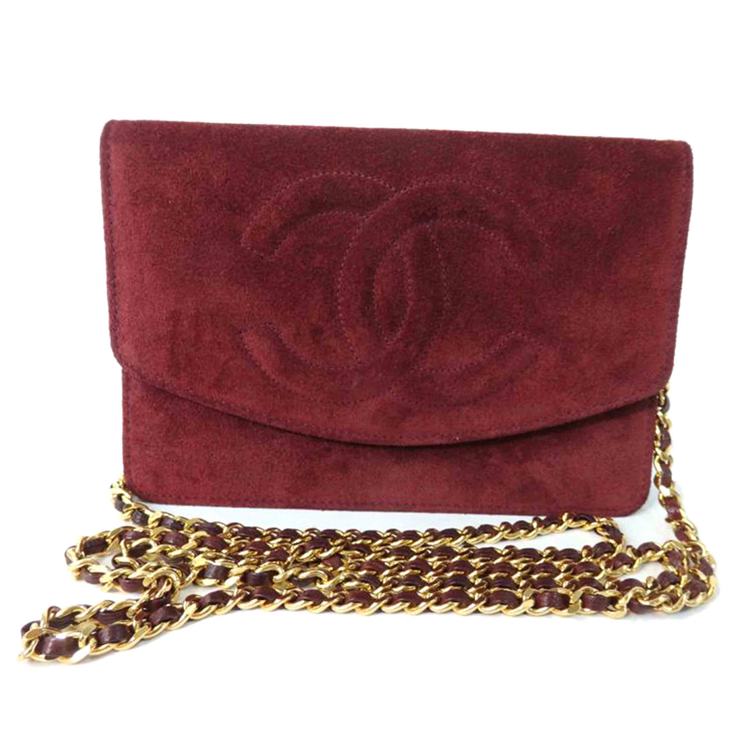 CHANEL シャネル/ココマークスミニチェーンウォレットショルダーバッグ/スウェード/赤系/A05281//370****/BCランク/84