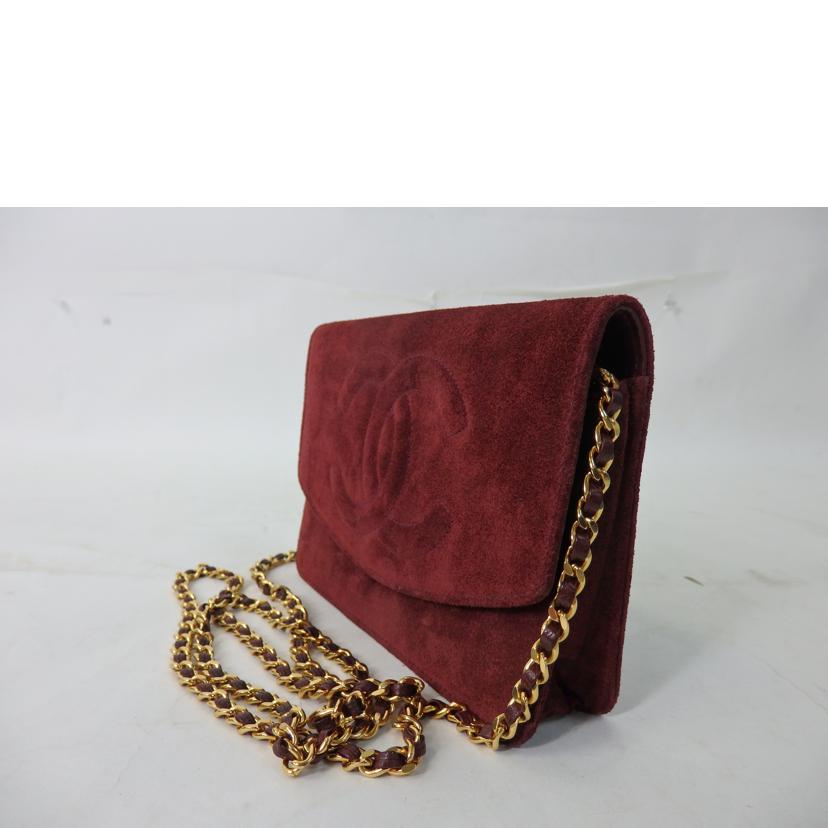 CHANEL シャネル/ココマークスミニチェーンウォレットショルダーバッグ/スウェード/赤系/A05281//370****/BCランク/84