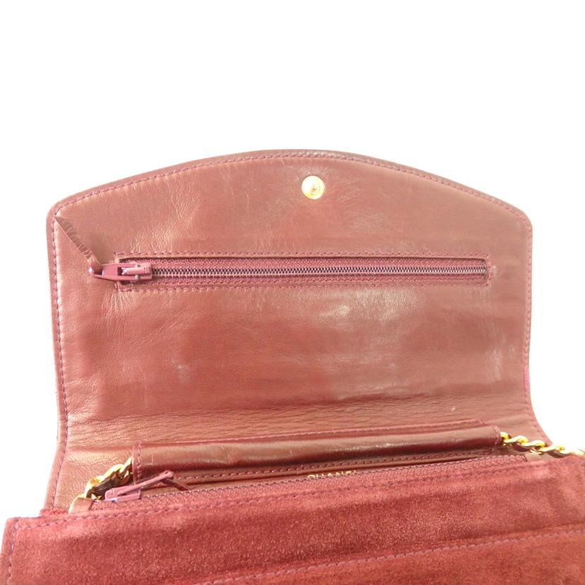 CHANEL シャネル/ココマークスミニチェーンウォレットショルダーバッグ/スウェード/赤系/A05281//370****/BCランク/84