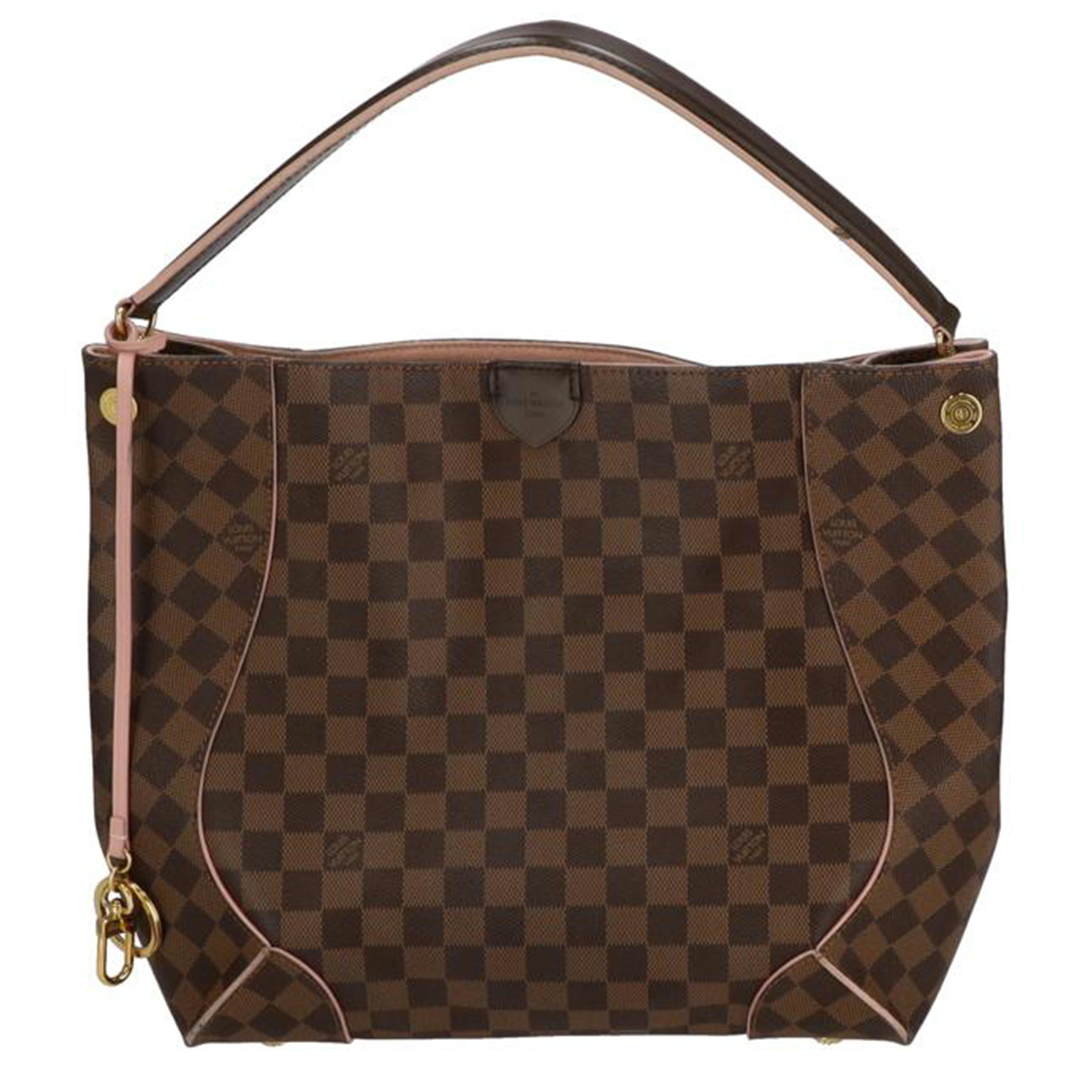 LOUIS VUITTON ルイヴィトン ルイ・ヴィトン ビトン ダミエ・エベヌ 市松模様 ブラウン 茶 ワンショルダー ショルダーバッグ ハンドバッグ トートバッグ ブラウン メンズ レディース 定番 人気 LV 斜め掛け 肩がけ/カイサ・ホーボー/ダミエ/エベヌ・ローズバレリーヌ/N41556//SR0***/Bランク/05