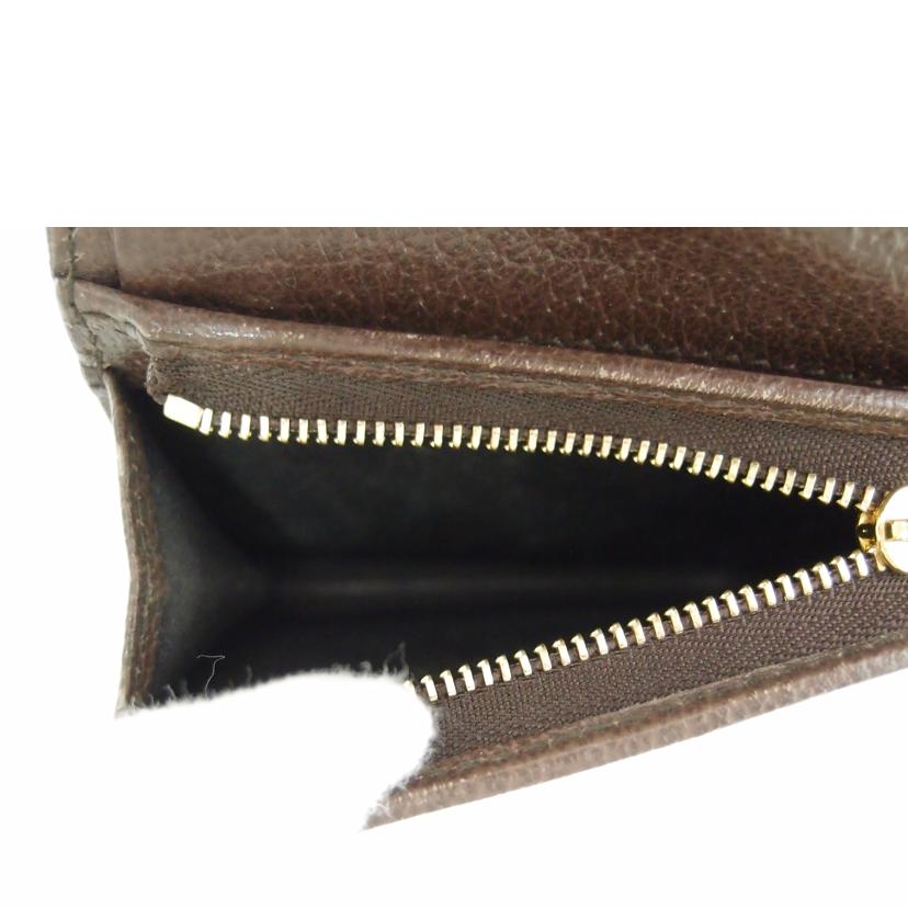 GUCCI グッチ GGスプリーム 二つ折り財布 レディース/オフィディア コンパクト財布/ブラウン/523155//041*/Aランク/69