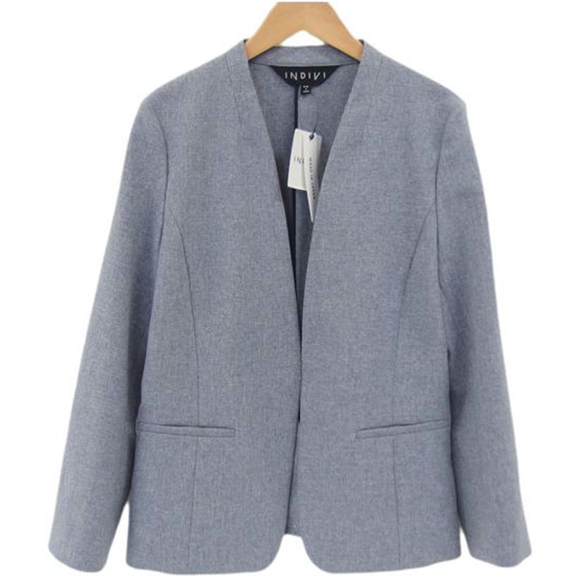 INDIVI インディヴィ/ノーカラージャケット/ライトグレー/127-42054//Aランク/04