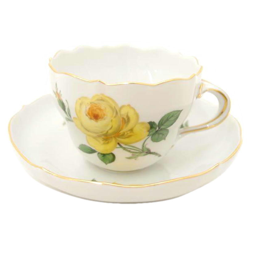 Meissen マイセン/イエローローズ コーヒーカップアンドソーサー/020610//SAランク/69