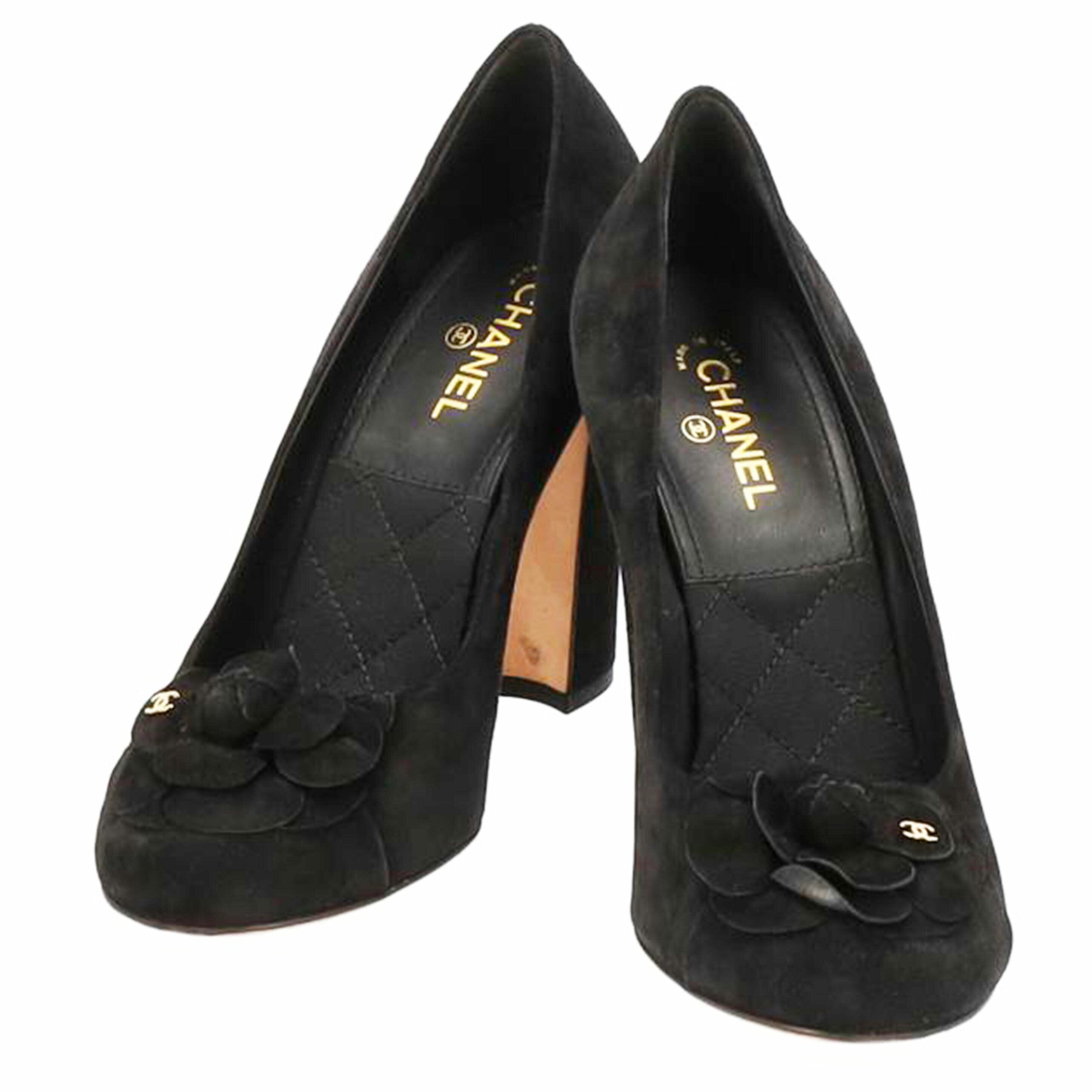 CHANEL シャネル/カメリアスエードパンプス//ABランク/75