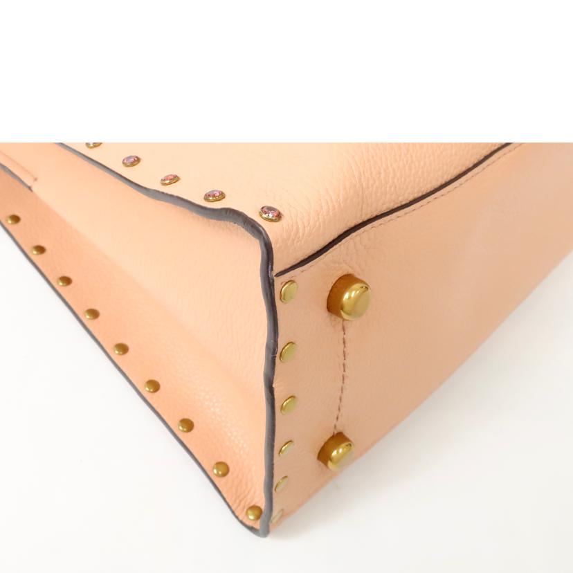 COACH コーチ/チャーリーキャリーオールクリスタルリベット 2wayトート ピンクベージュ/38629//G1881/Aランク/65