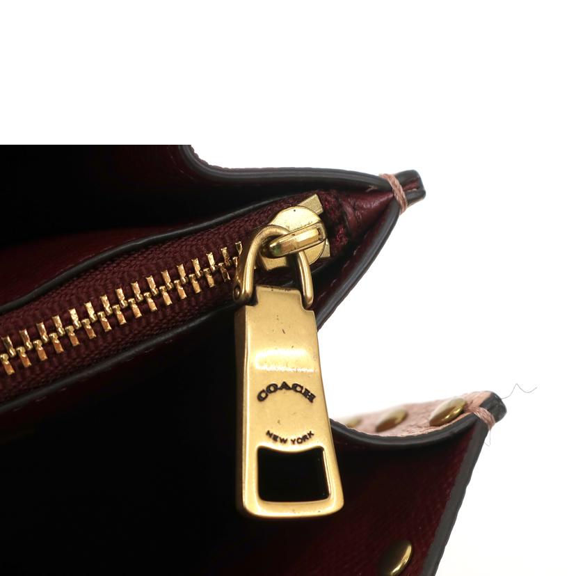 COACH コーチ/チャーリーキャリーオールクリスタルリベット 2wayトート ピンクベージュ/38629//G1881/Aランク/65