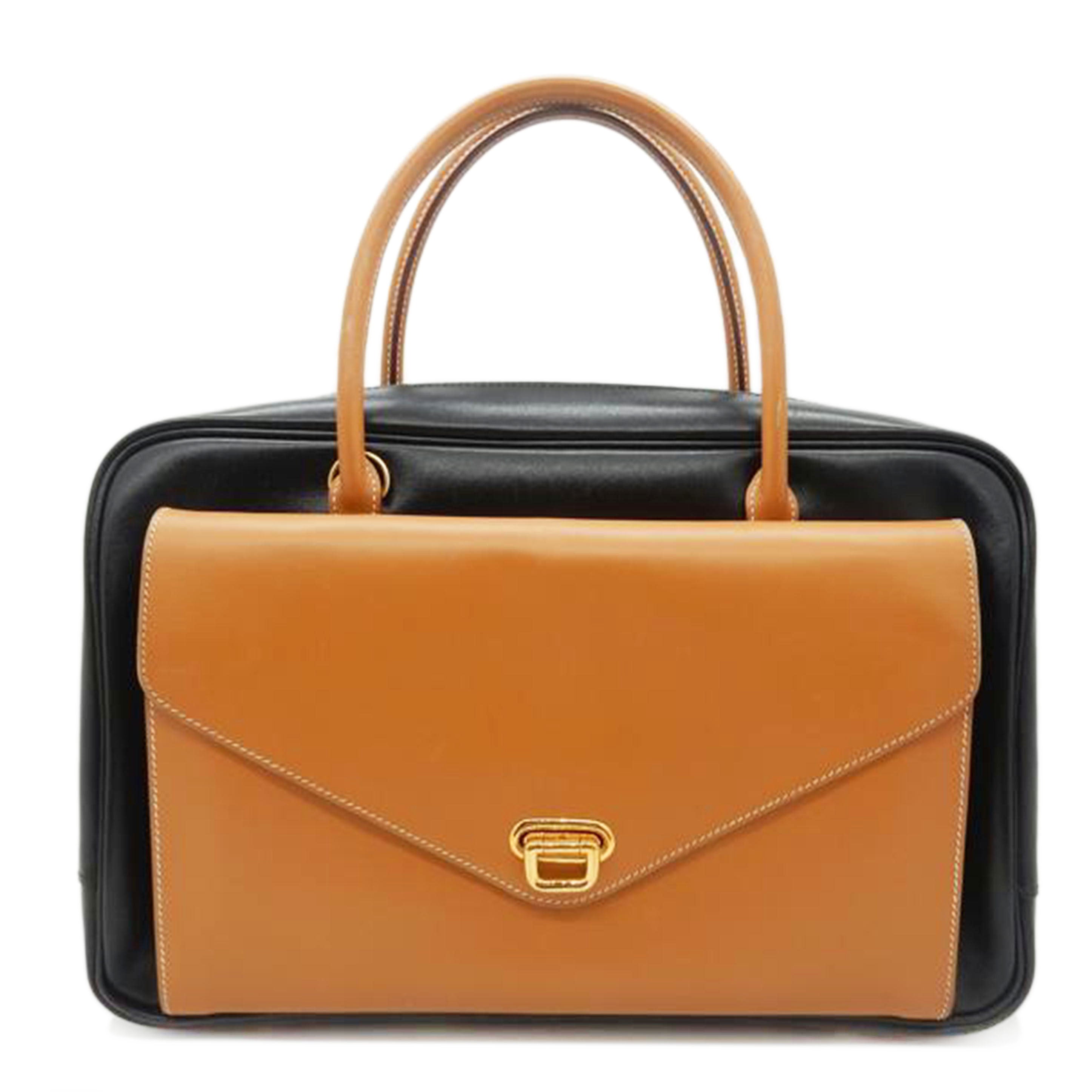 HERMES エルメス/ロレーヌ/ブラック×ブラウン/ハンドバッグ//□C/Bランク/02