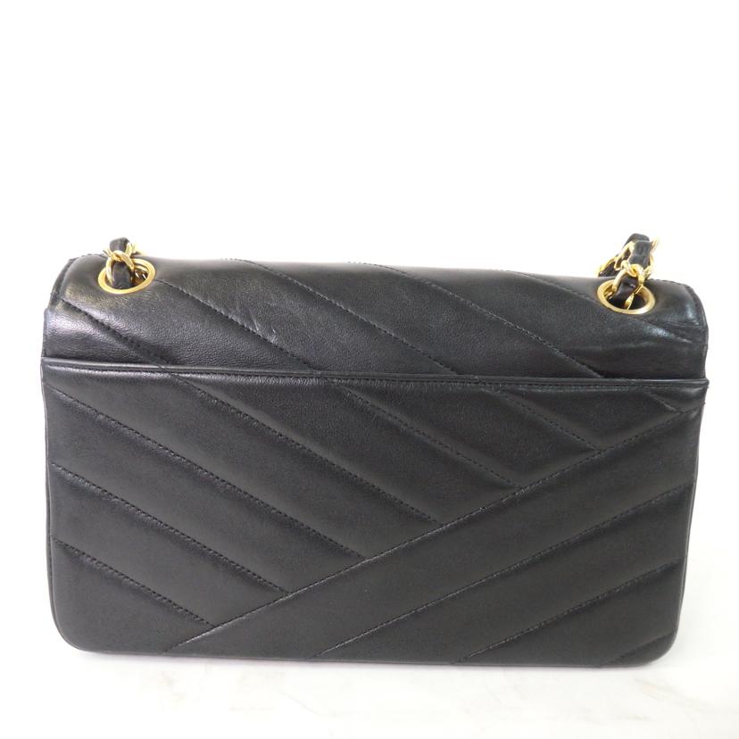 CHANEL シャネル/ココマークWチェーンバッグ/Vステッチ/黒/ゴールド金具//281****/ABランク/84