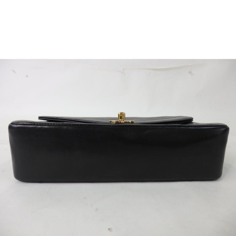 CHANEL シャネル/ココマークWチェーンバッグ/Vステッチ/黒/ゴールド金具//281****/ABランク/84