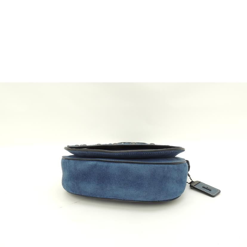 COACH コーチ スウェード 斜め掛け 肩掛け 青 レディース /ウエスタンリベットサドルショルダー/ブルー/20115//SD/Aランク/69