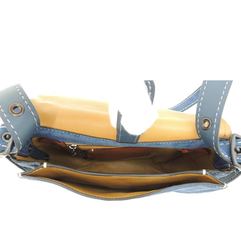 COACH コーチ スウェード 斜め掛け 肩掛け 青 レディース /ウエスタンリベットサドルショルダー/ブルー/20115//SD/Aランク/69