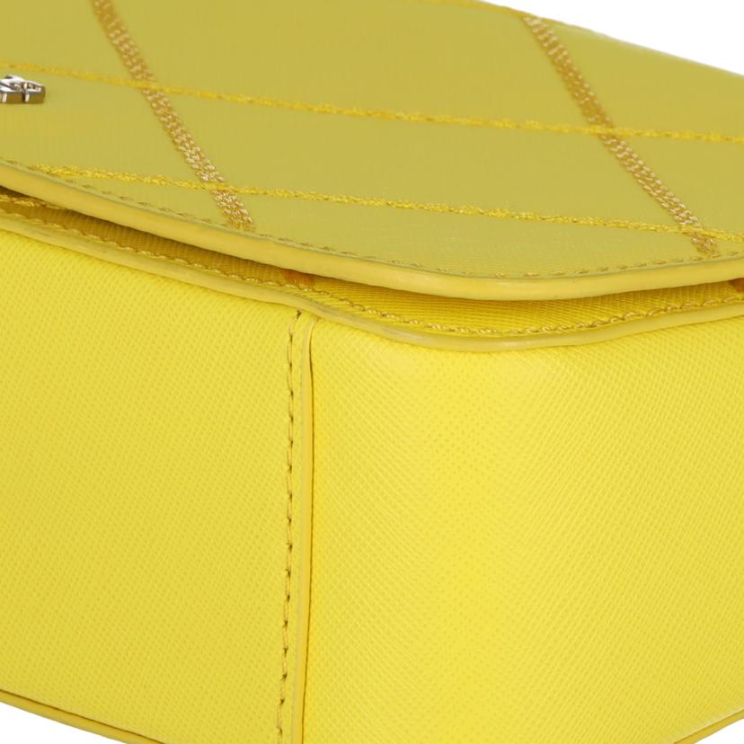 TORY BURCH トリーバーチ/レザーステッチフラップチェーンショルダー/イエロー//ABランク/75