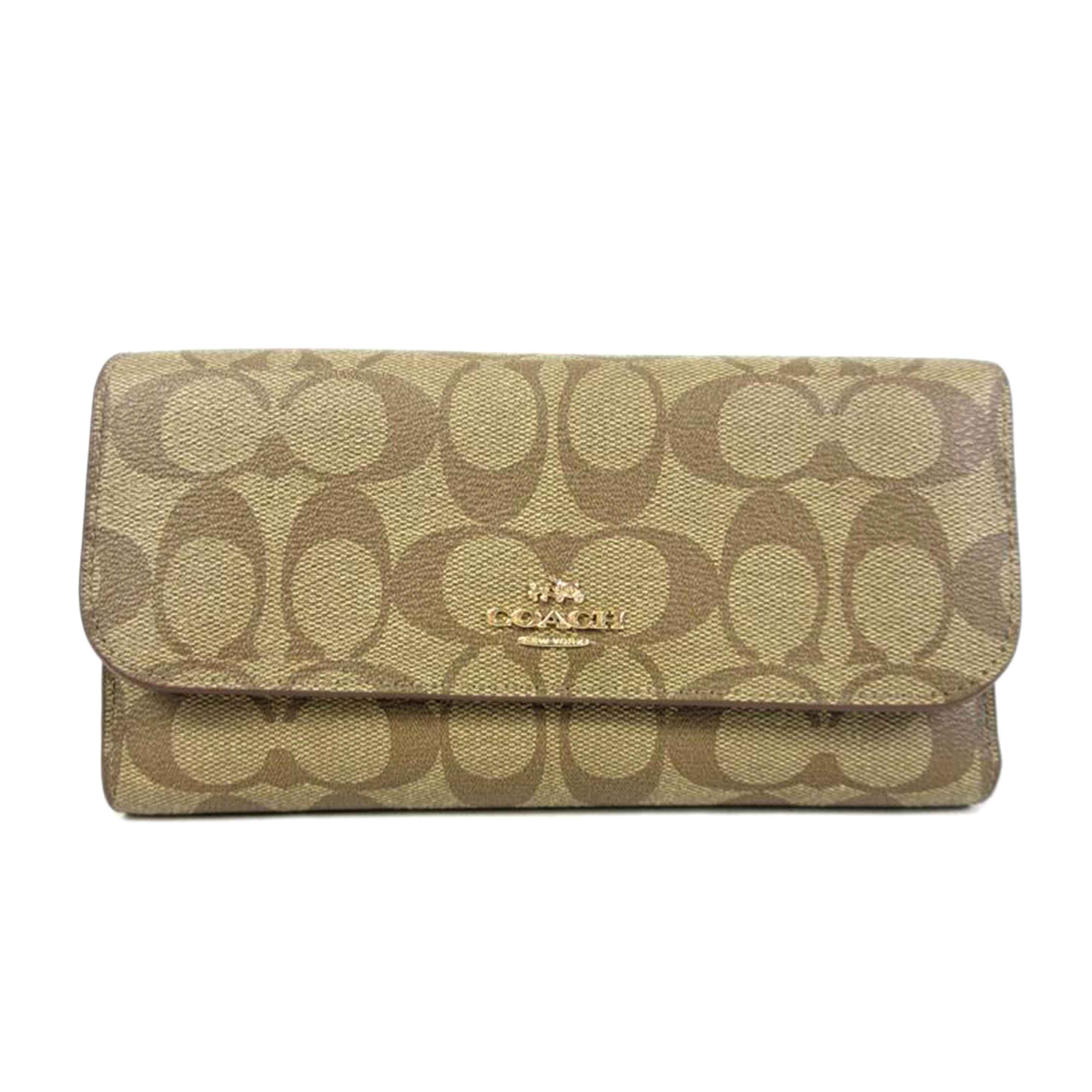 COACH コーチ/PVCシグネチャー 三つ折りロングウォレット/F52681//H16**/Aランク/70