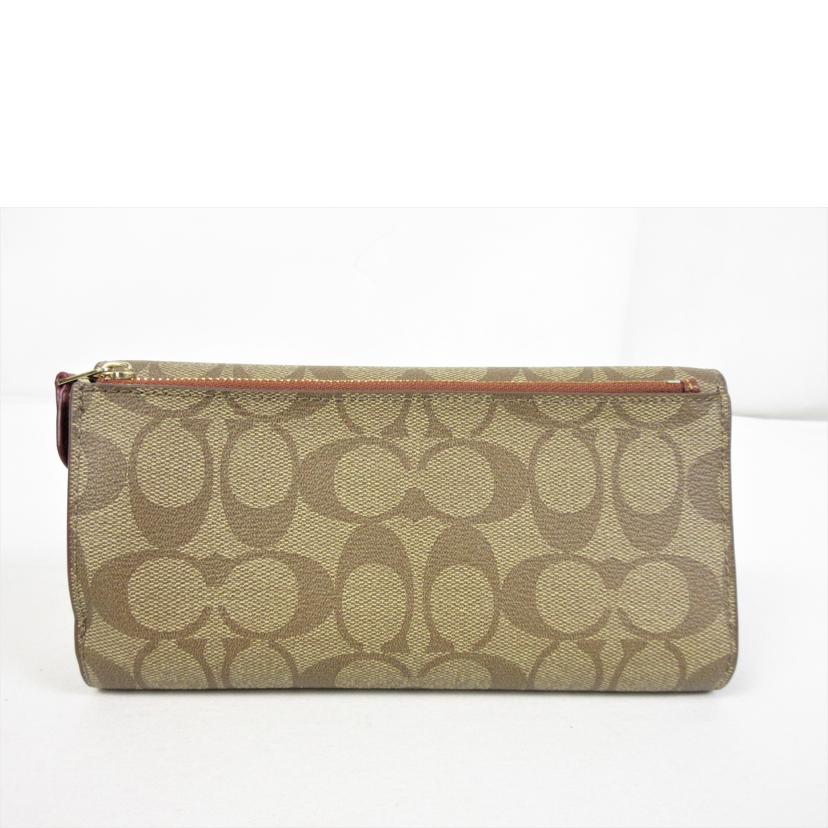 COACH コーチ/PVCシグネチャー 三つ折りロングウォレット/F52681//H16**/Aランク/70