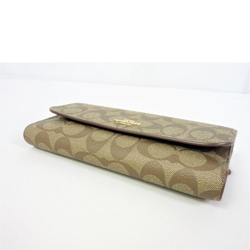 COACH コーチ/PVCシグネチャー 三つ折りロングウォレット/F52681//H16**/Aランク/70