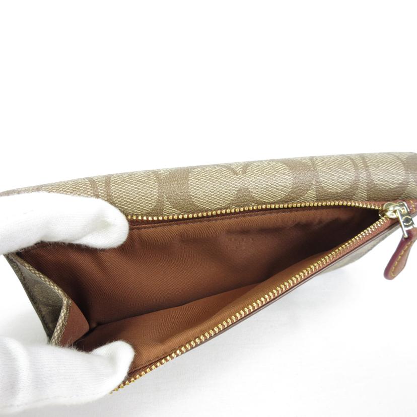 COACH コーチ/PVCシグネチャー 三つ折りロングウォレット/F52681//H16**/Aランク/70