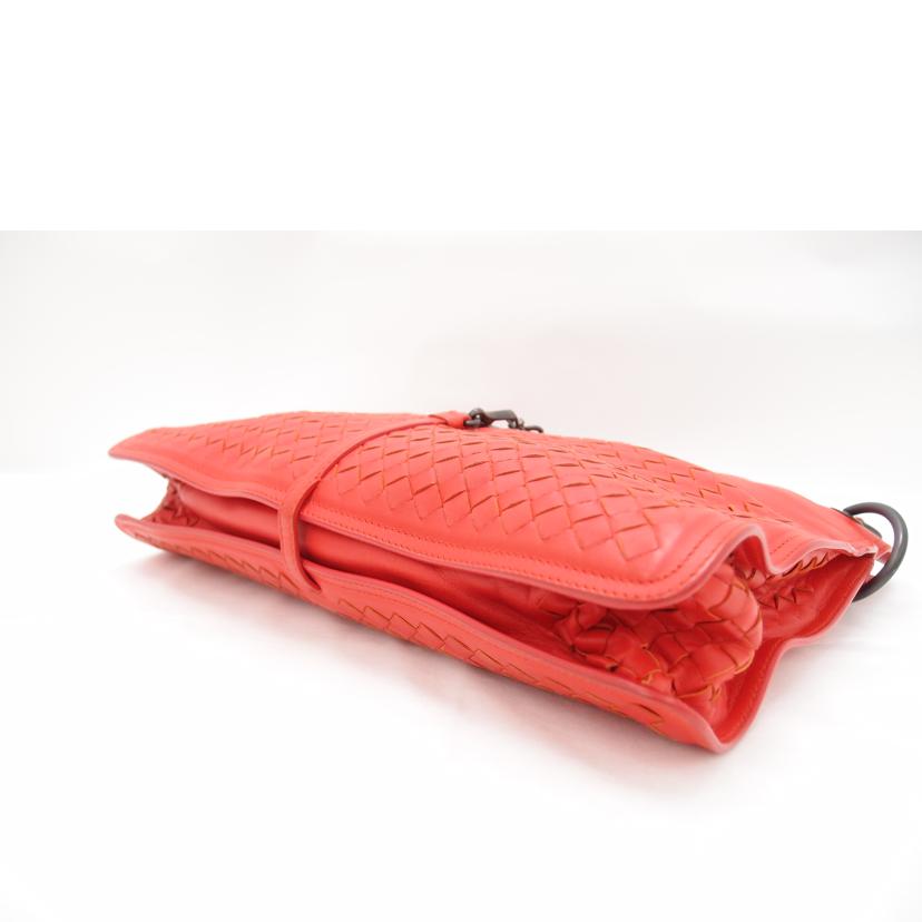 BOTTEGA VENETA ボッテガヴェネタ 赤系 レザー ショルダーバッグ ワンショルダーバッグ 肩掛け レディース/イントレチャートセミショルダー/レッド系//Aランク/69