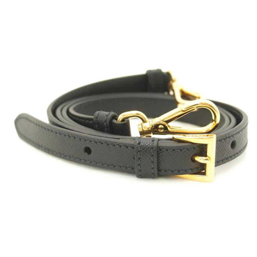 PRADA プラダ 調節可能ベルト 5段階穴 黒 レディース/レザーショルダーストラップ/ブラック/約107~117㎝//SAランク/69