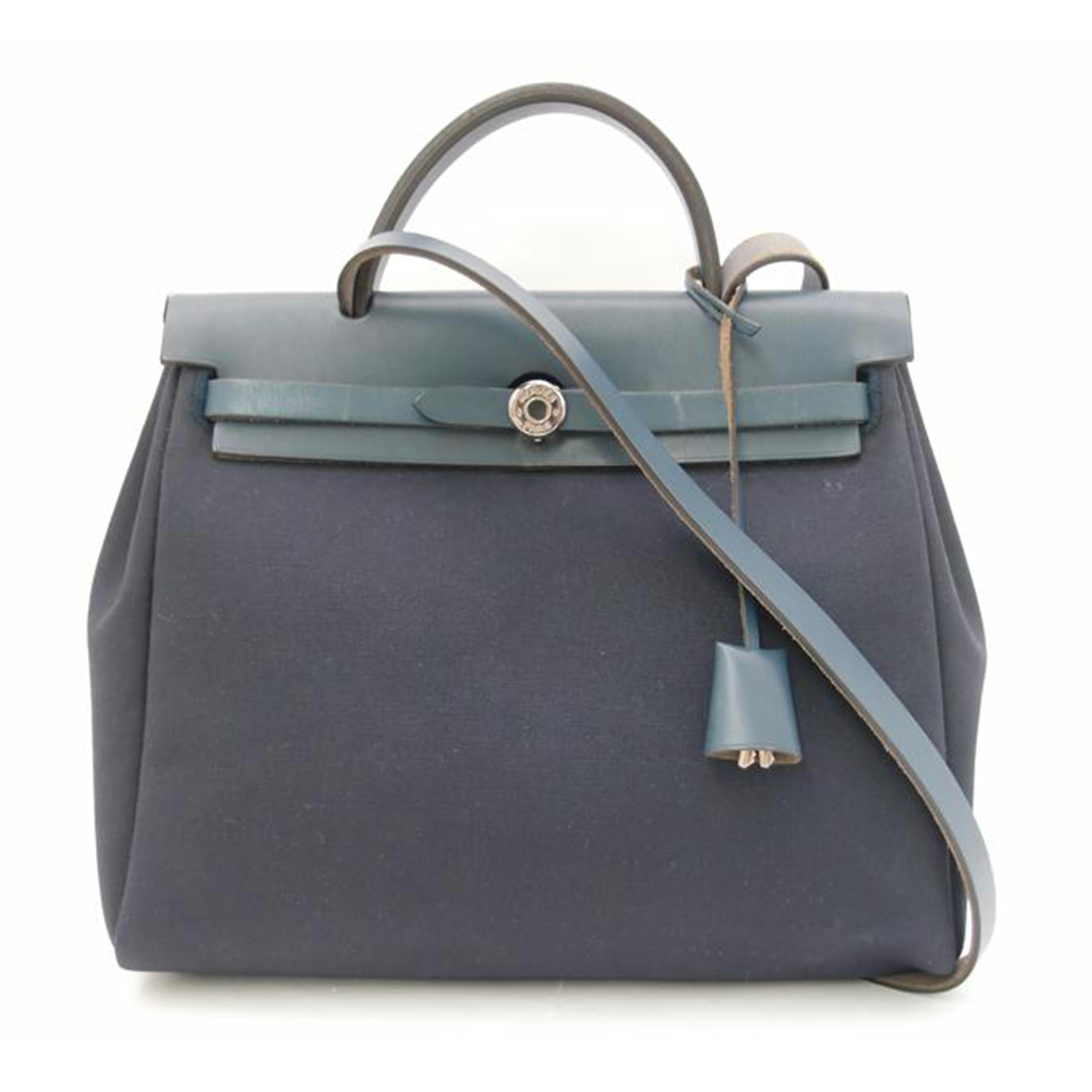 HERMES エルメス ハンド ショルダー 2WAY 肩掛け 替えバック 白×紺/エールバックPM/トワルオフィシェ//E刻印(2001)/ABランク/69