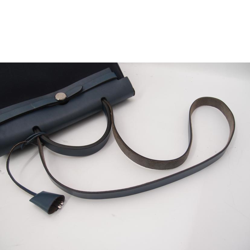 HERMES エルメス ハンド ショルダー 2WAY 肩掛け 替えバック 白×紺/エールバックPM/トワルオフィシェ//E刻印(2001)/ABランク/69