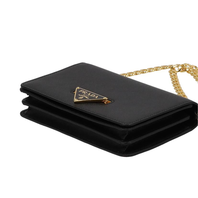 PRADA プラダ/チェーンウォレット/サフィアーノ/ネロ/1BP006//Aランク/75