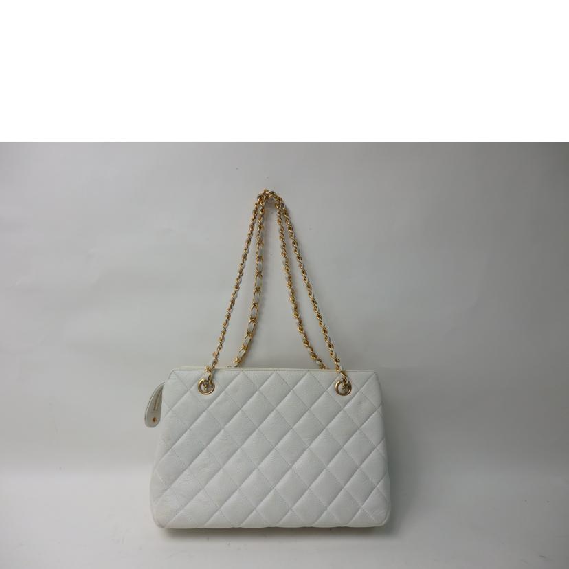 CHANEL シャネル/キャビアスキンチェーンショルダーバッグ/白//3948188/BCランク/84