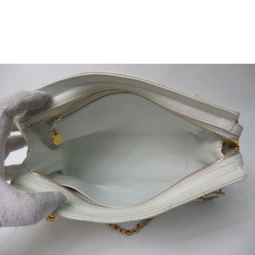 CHANEL シャネル/キャビアスキンチェーンショルダーバッグ/白//3948188/BCランク/84