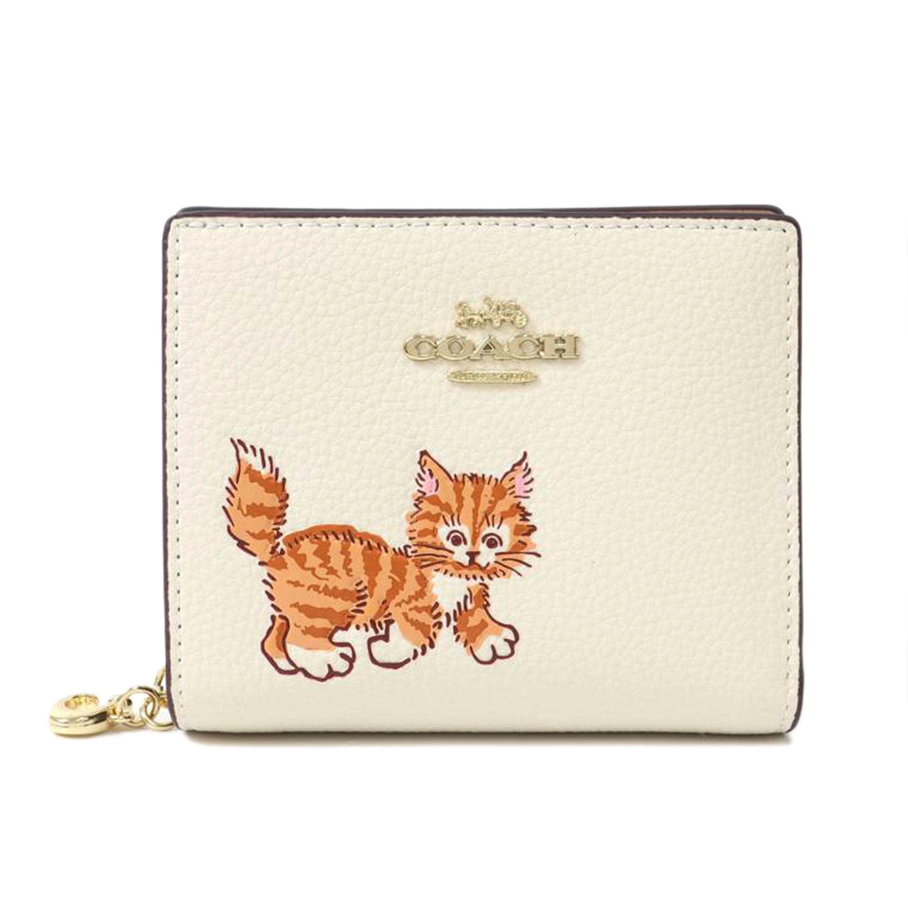 COACH コーチ/レザーキャットプリント 二つ折り財布/CC472//Aランク/65