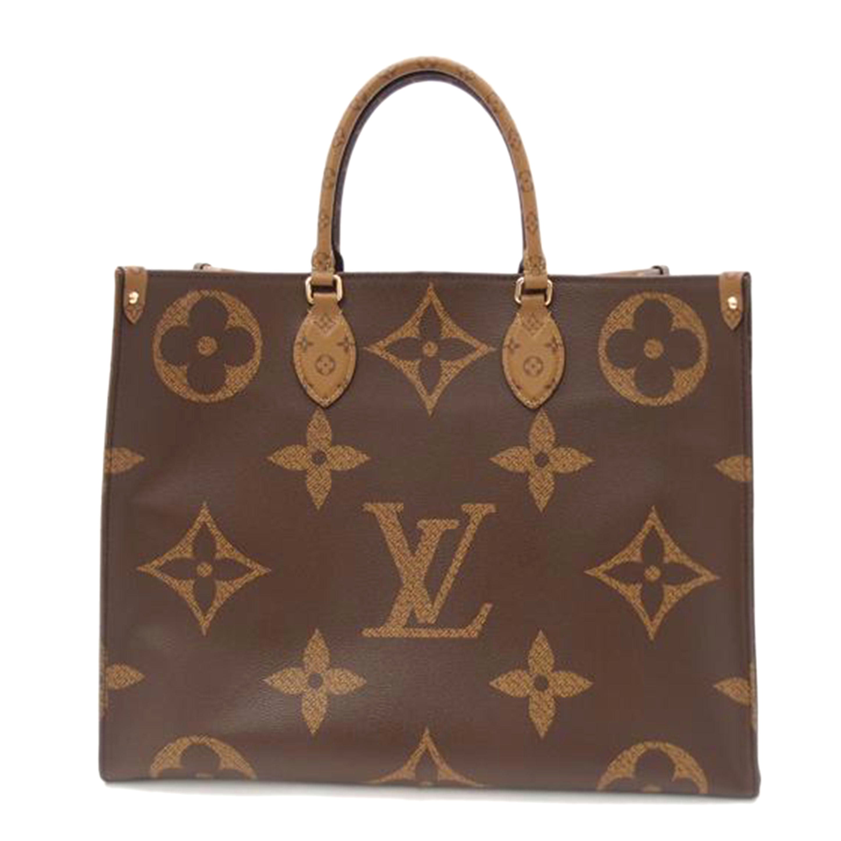 LOUIS VUITTON ルイヴィトン 手提げ トート ブラウン/オンザゴーGM/モノグラムリバース/ジャイアント/M45320//FL5109/Aランク/69