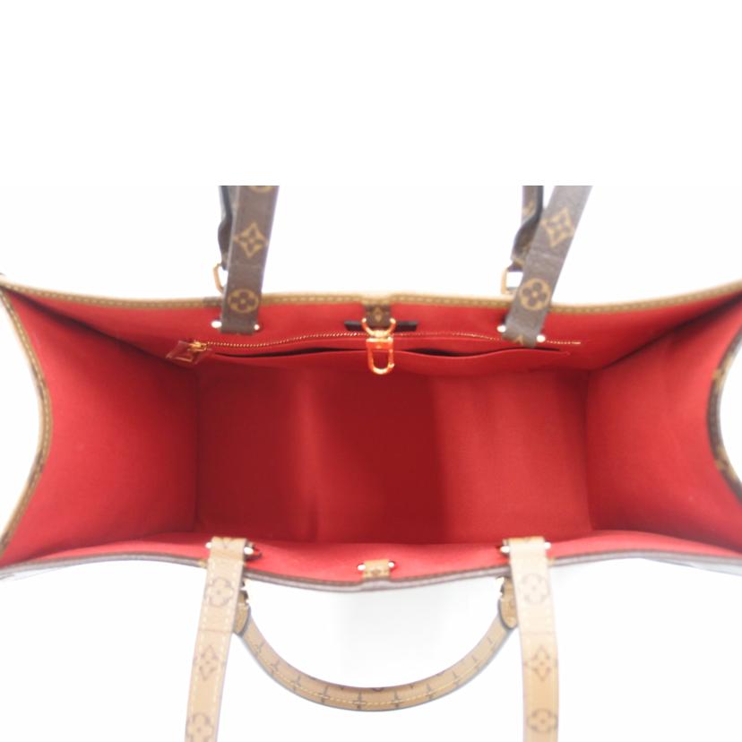LOUIS VUITTON ルイヴィトン 手提げ トート ブラウン/オンザゴーGM/モノグラムリバース/ジャイアント/M45320//FL5109/Aランク/69
