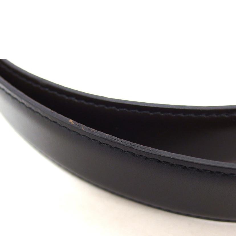 BVLGARI ブルガリ レザーベルト ブラック×キャメル/スクエアロゴバックル/シルバー金具/リバーシブルレザーベルト//ABランク/04