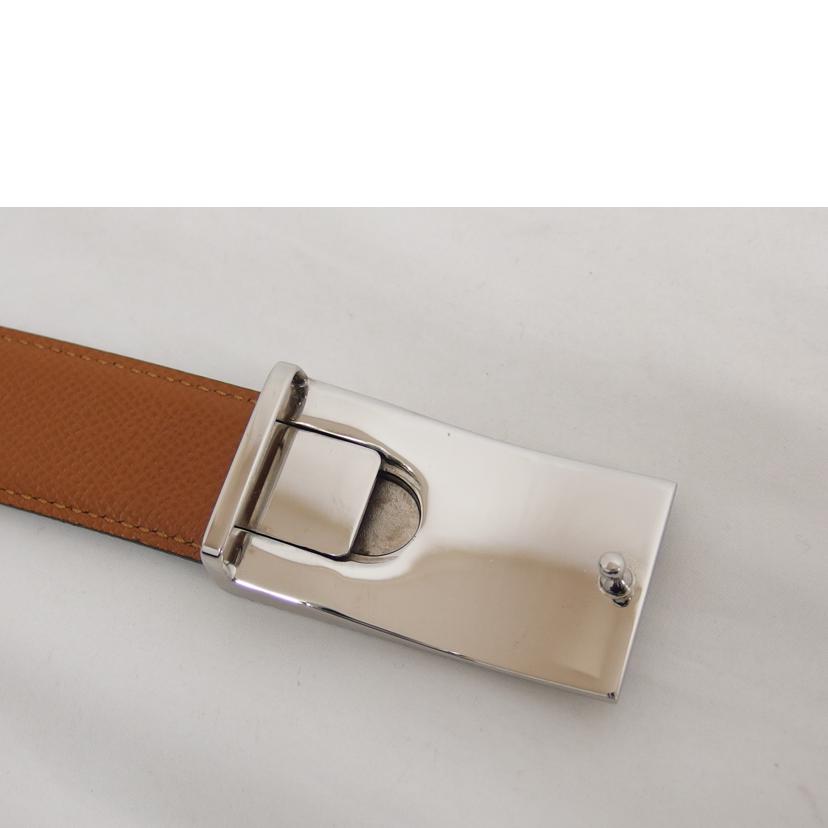 BVLGARI ブルガリ レザーベルト ブラック×キャメル/スクエアロゴバックル/シルバー金具/リバーシブルレザーベルト//ABランク/04