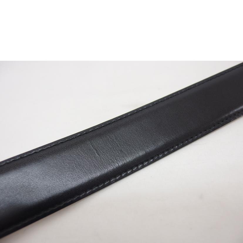 BVLGARI ブルガリ レザーベルト ブラック×キャメル/スクエアロゴバックル/シルバー金具/リバーシブルレザーベルト//ABランク/04