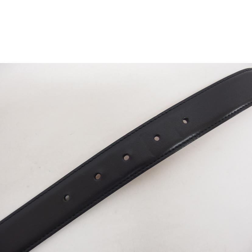 BVLGARI ブルガリ レザーベルト ブラック×キャメル/スクエアロゴバックル/シルバー金具/リバーシブルレザーベルト//ABランク/04