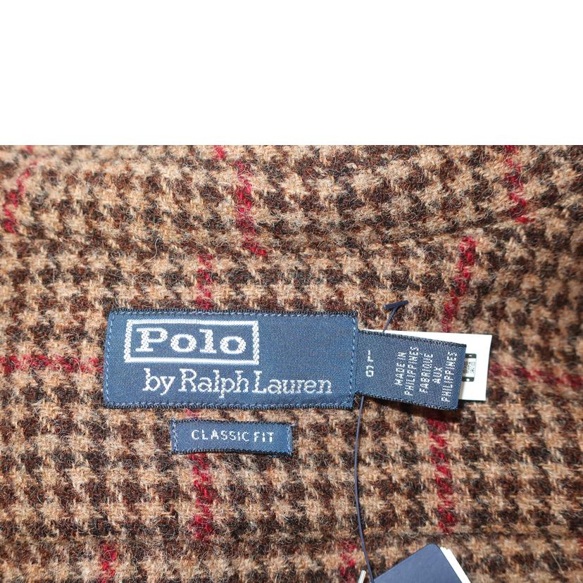 RALPH LAUREN ラルフローレン/スエードパッチ シェットランド ウールオーバーシャツ/Lサイズ/MNPOWOV16822591//SAランク/65