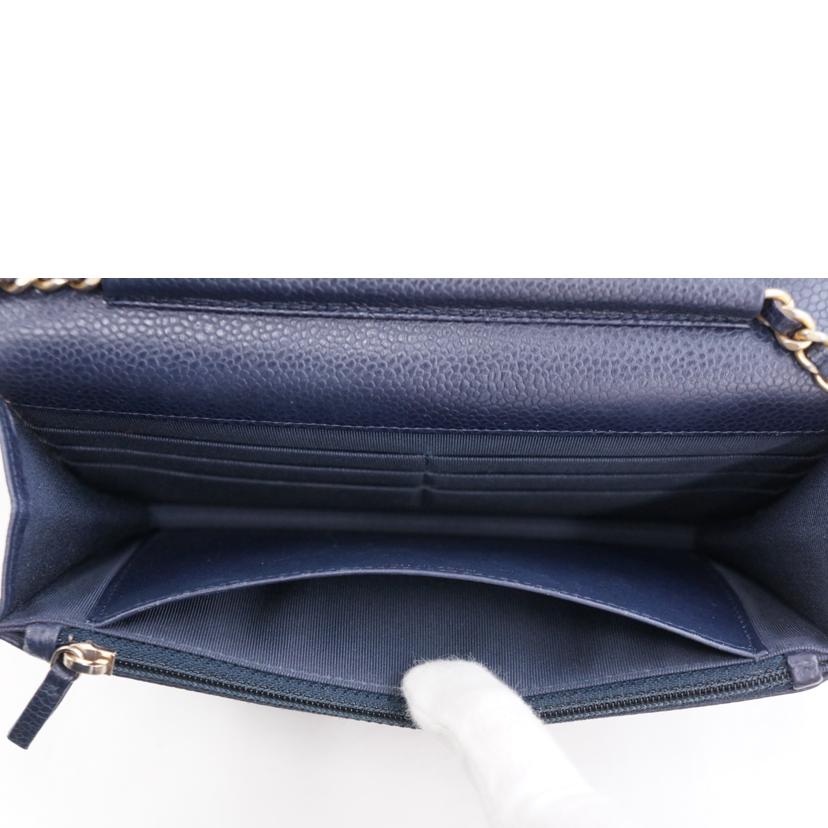 CHANEL シャネル/マトラッセキャビアスキンチェーンウォレット//21706866/ABランク/67