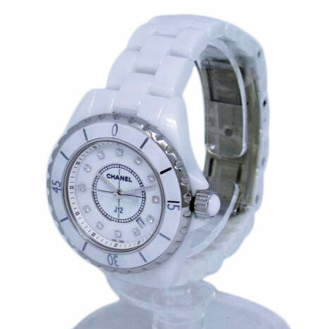 CHANEL シャネル/J12 ホワイト セラミック 12Pダイヤ/H 1628//X.C.F. 08214/Aランク/64