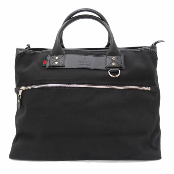 GUCCI グッチ 黒 ハンド メンズ/ウェブループナイロントート/ブラック/246392//520981/Aランク/69