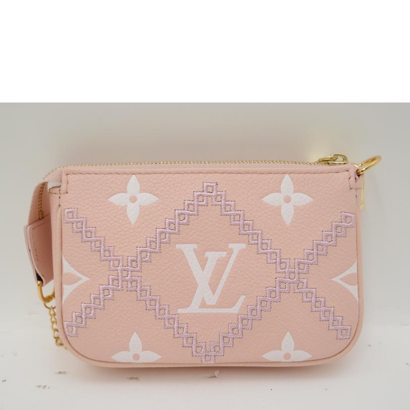 LOUIS VUITTON ルイヴィトン ハンド ピンク /ミニポシェット・アクセソワール/モノグラムアンプラントブロデリー/ローズ/M81140//AA0232/SAランク/69