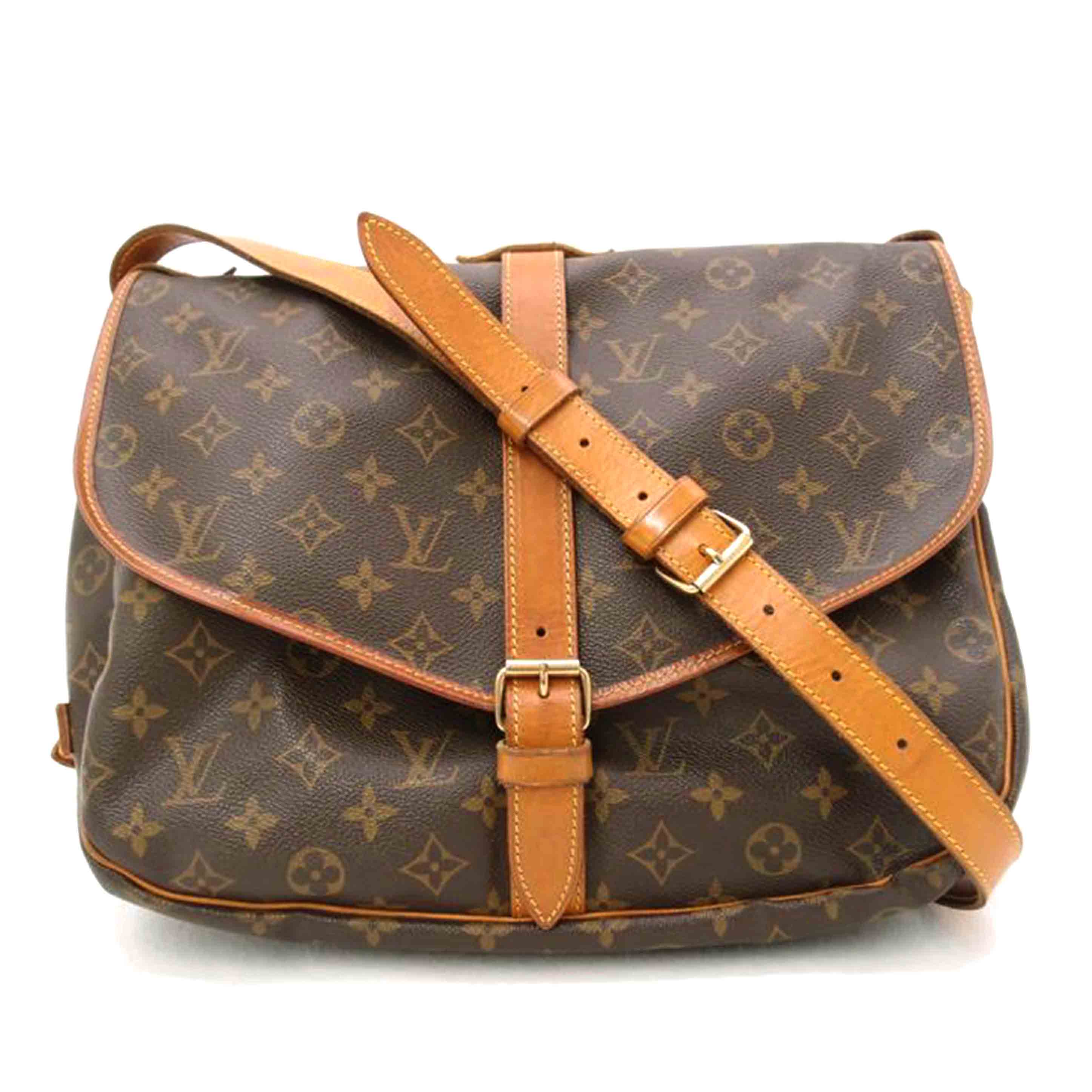 LOUIS VUITTON ルイヴィトン ルイ・ヴィトン ビトン ショルダーバッグ ブラウン メンズ レディース 定番 人気 LV 斜め掛け 肩がけ/ソミュール35/モノグラム/M42254//AR0***/Bランク/69