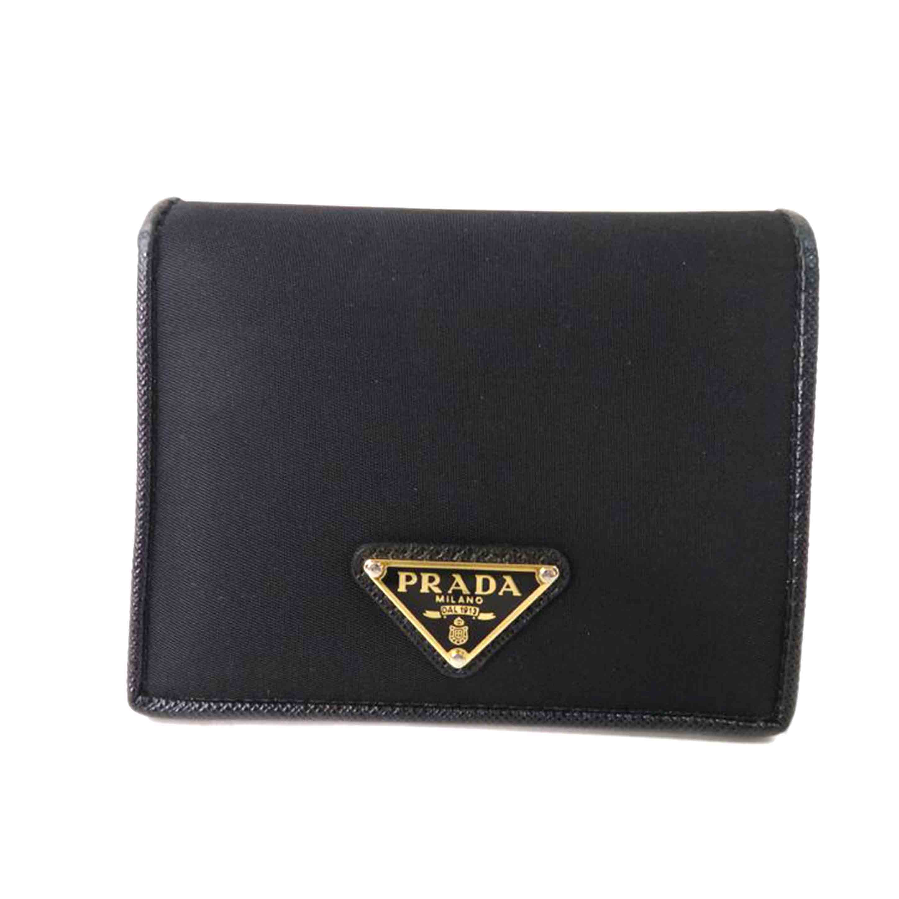 PRADA プラダ/テスートナイロン×レザー/2つ折り財布/NERO/1MV204//62B/ABランク/84