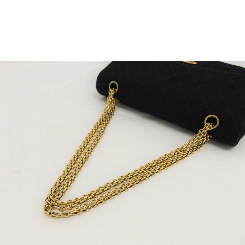 CHANEL シャネル/マトラッセ/Wフラップ/コットンチェーンショルダーバッグ/ブラック//4405565/Aランク/04