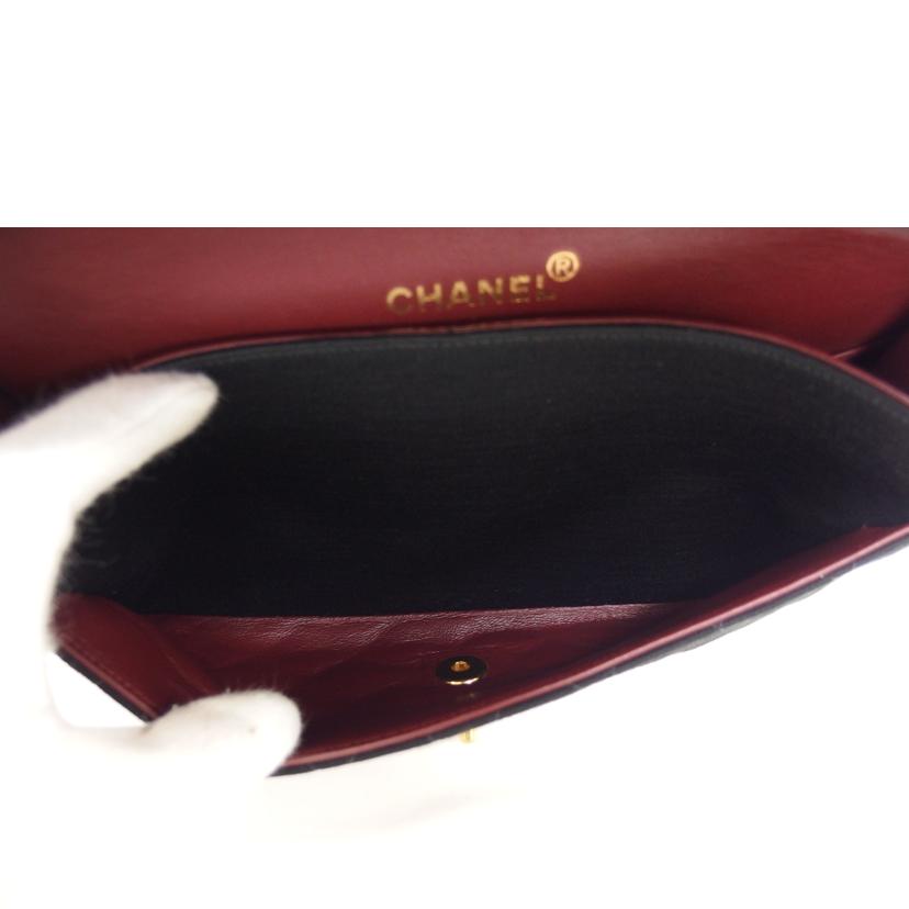 CHANEL シャネル/マトラッセ/Wフラップ/コットンチェーンショルダーバッグ/ブラック//4405565/Aランク/04