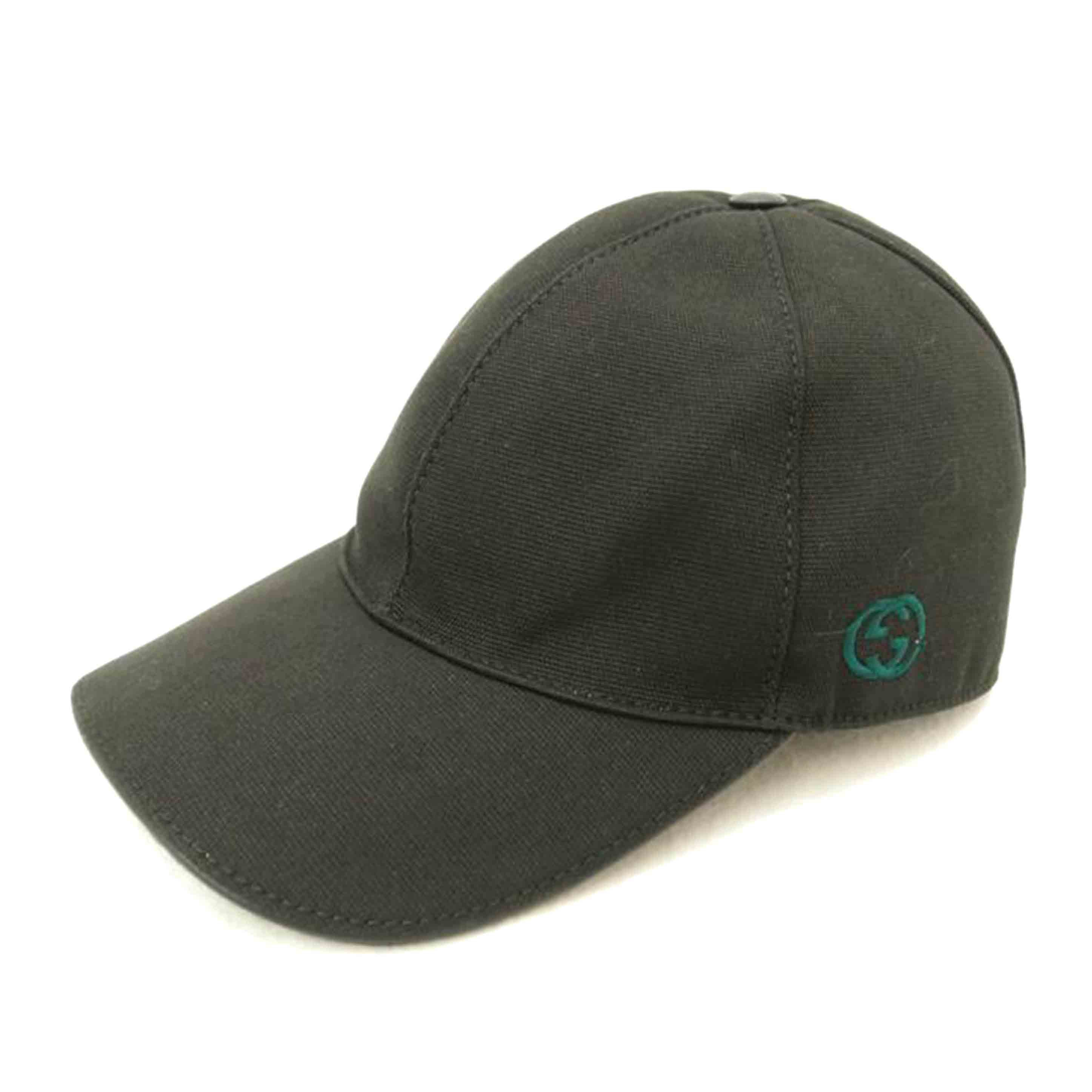 GUCCI グッチ キャンバス コットン 黒 帽子 レディース メンズ/インターロッキングGベースボールキャップ/ブラック/387554//4H0**/Aランク/69