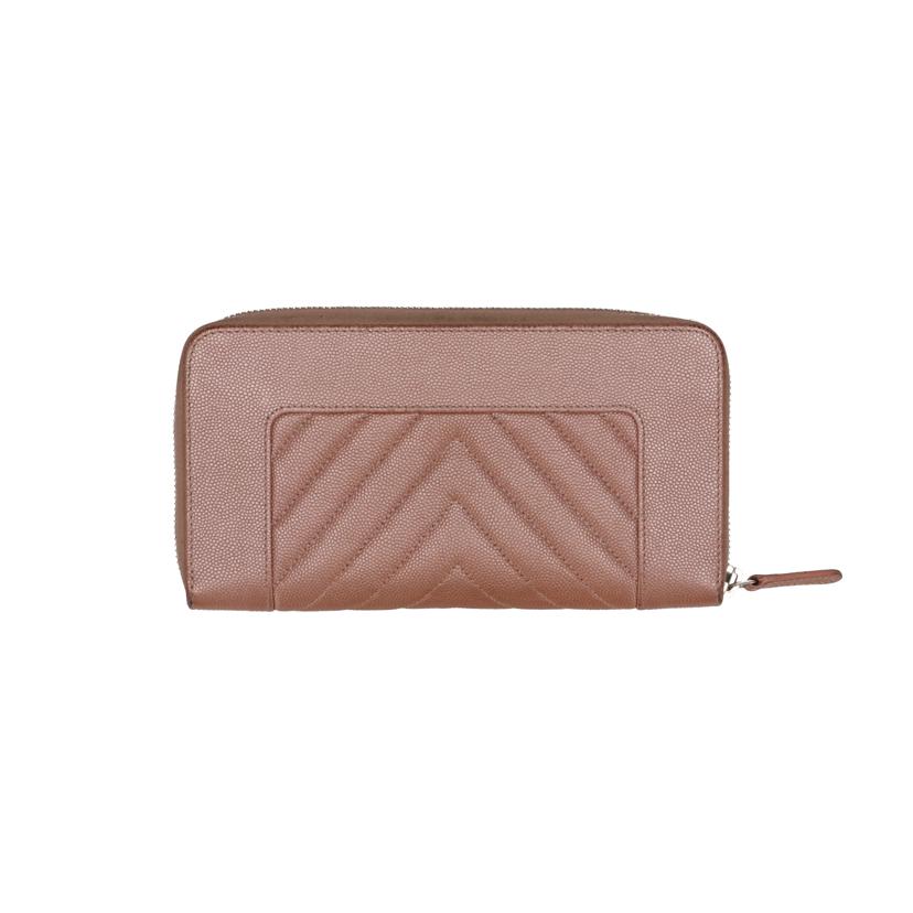 CHANEL シャネル/Vステッチラウンドジップ長財布 //27296848/Bランク/75