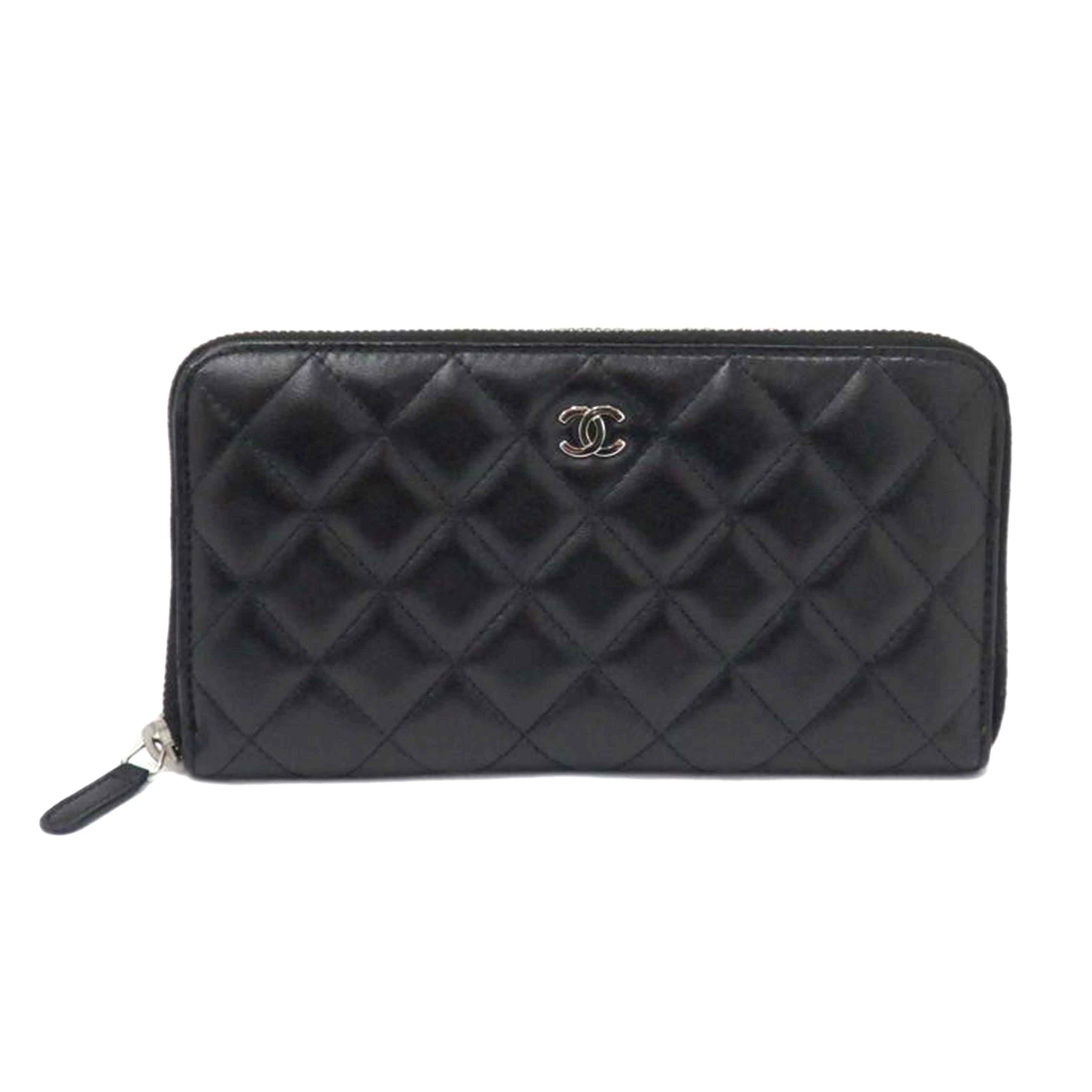 CHANEL シャネル/ラムスキンラウンドファスナー長財布/A50097//15965726/Aランク/77