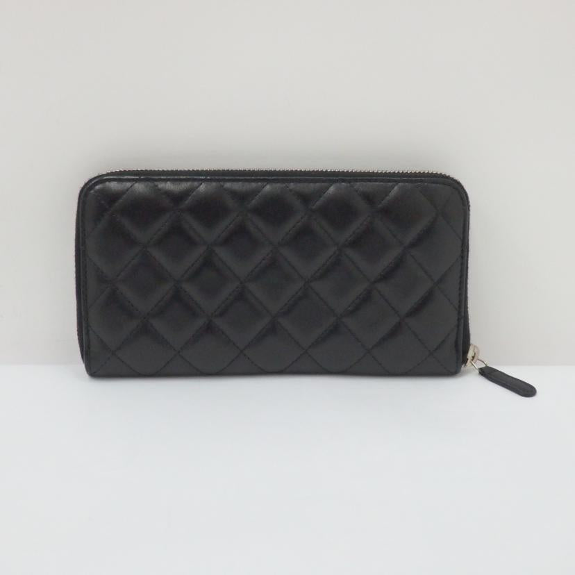 CHANEL シャネル/ラムスキンラウンドファスナー長財布/A50097//15965726/Aランク/77