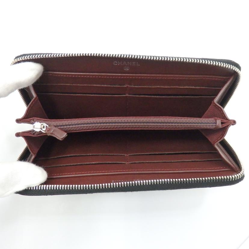 CHANEL シャネル/ラムスキンラウンドファスナー長財布/A50097//15965726/Aランク/77