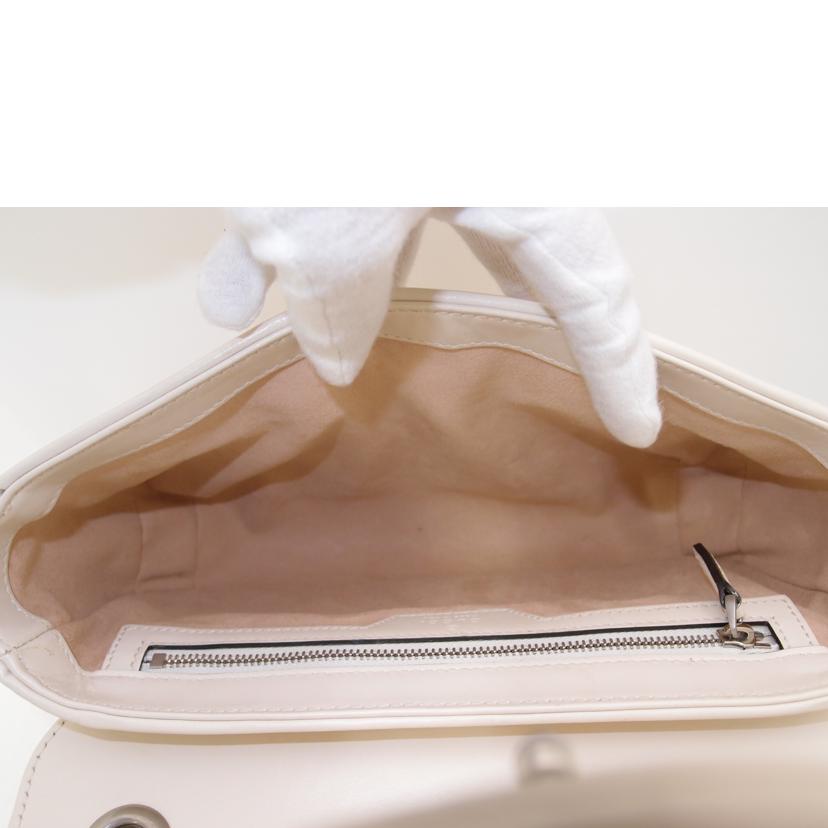 GUCCI グッチ 白 レザー ショルダーバッグ シルバー金具 斜め掛け 肩掛け /GGマーモントキルティングチェーンショルダー/ホワイト/443497//520***/ABランク/69